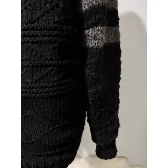 Scotch & Soda wool blend men’s chunky thick sweater zip front hoodie L